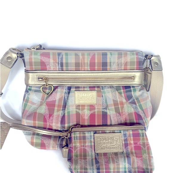 *Like New* COACH Plaid Handbag+ Wristlet - Picture 1 of 16